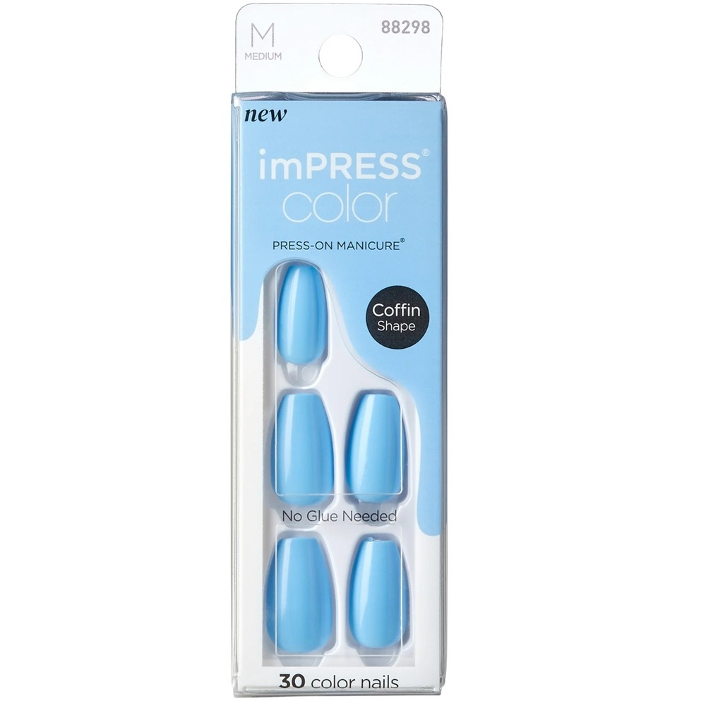 *Buy Now* imPRESS “Serene Blue” Press-On Manicure Coffin Shape